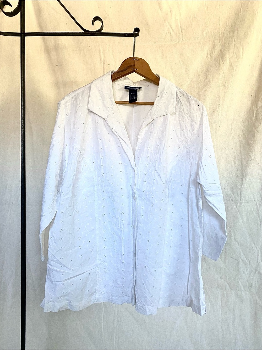 VTG Pure Cotton Eyelet Button Blouse